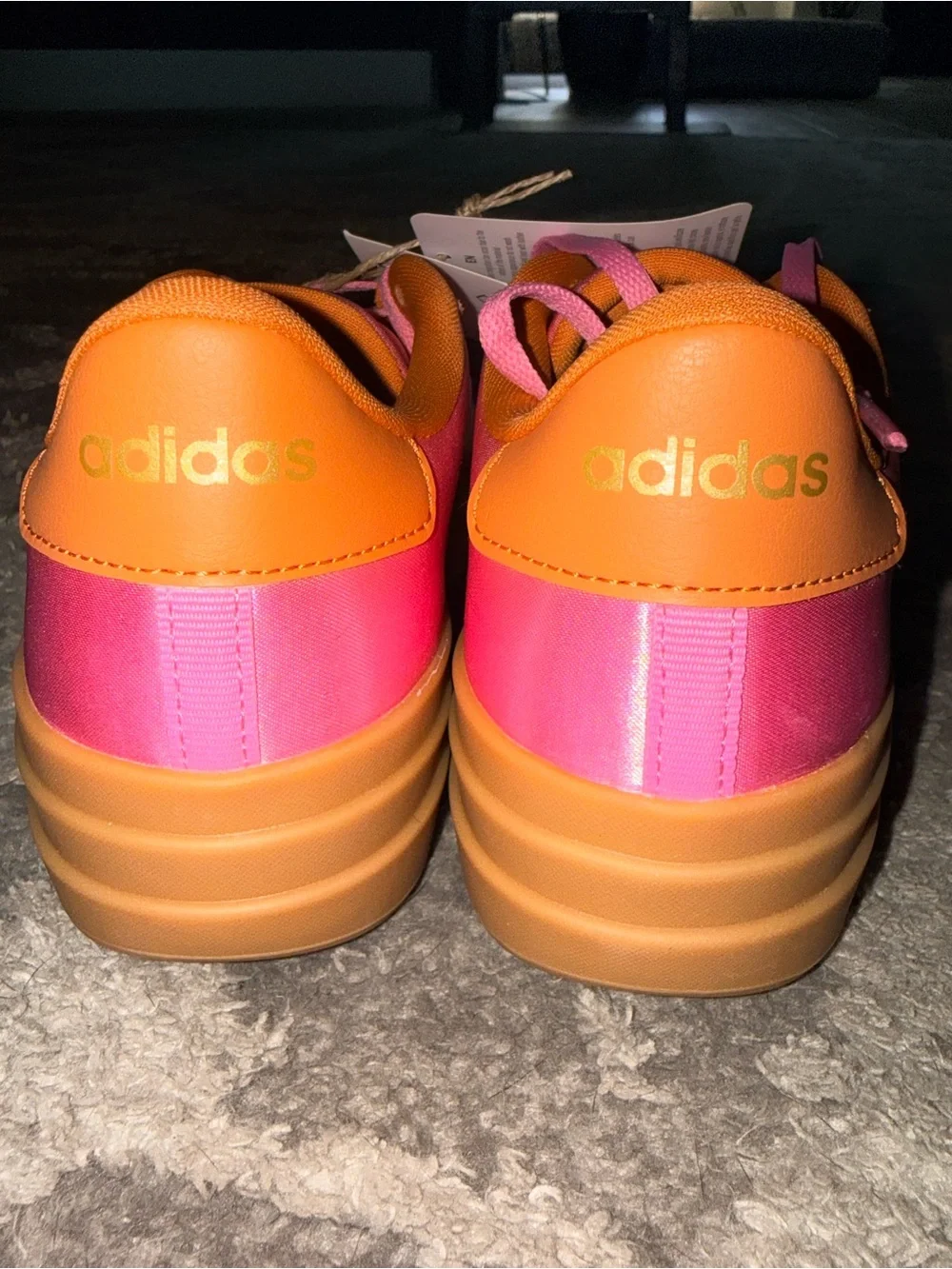 adidas VL Court Bold J Pink Orange Platform Sneakers US 4 NWT